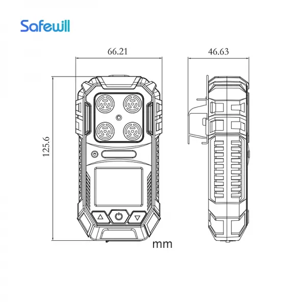 Handheld Portable Multi Gas Detector Capable of Measuring Carbon Monoxide, Hydrogen Sulfide, And Oxygen Hydrogen Sulfide