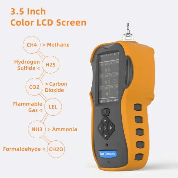 6in1 Gas Detector with Pump Sampling the Gas Monitor