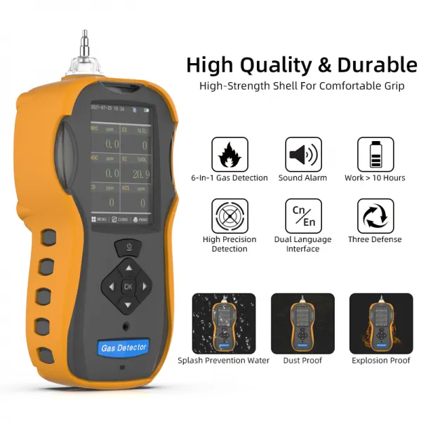 6in1 Gas Detector with Pump Sampling the Gas Monitor