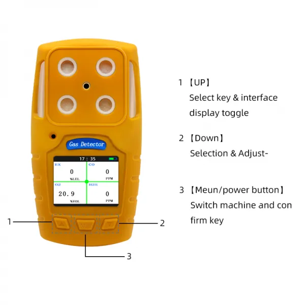 Diffusion Type Four in One Gas Detector Es30a for Ex O2 H2s Co