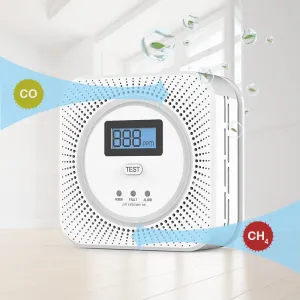 CO CH4 Sensor Alarm Combination Carbon Monoxide & LP Gas Natural Gas Leak Detector with Voice Prompt