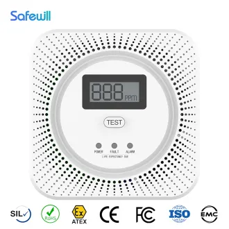 Indoor Carbon Monoxide Gas Monitor with Wifi Tuya Connection