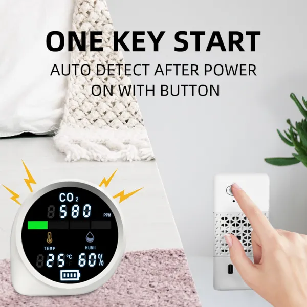 Indoor CO2 Air Quality Monitor for Home Use  Wifi Tuya Connection