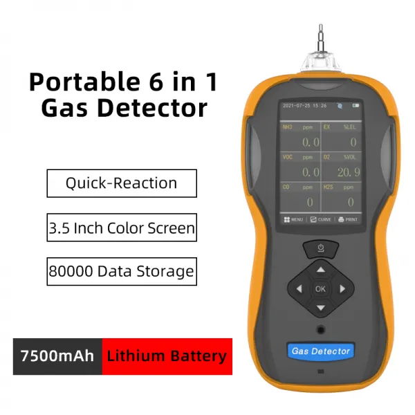 Portable Built-in Pump 6-in-1 Gas Detector